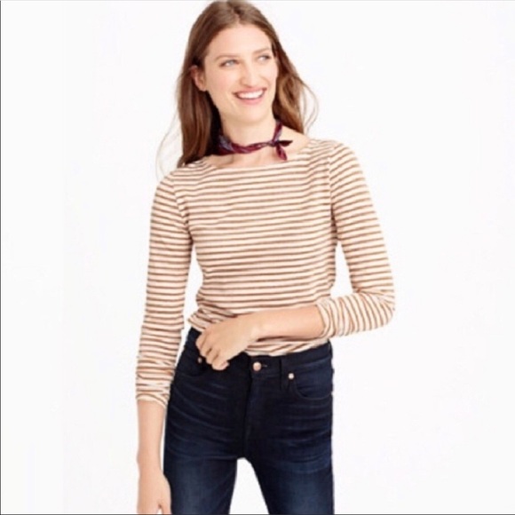 J Crew Metallic Striped Artist Tee 